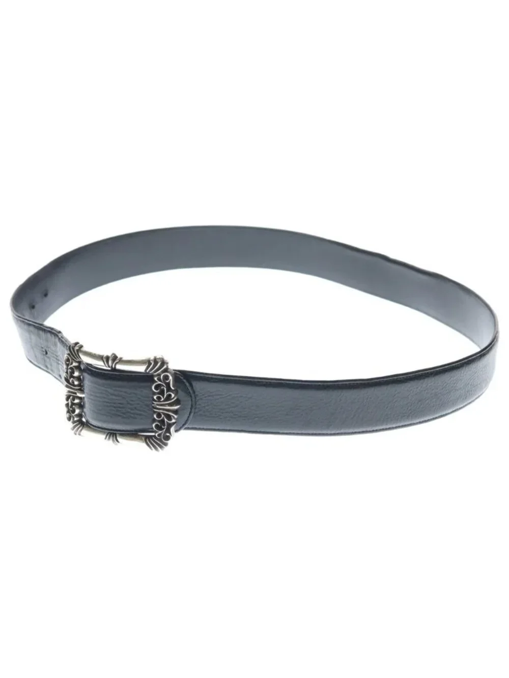 Chrome Hearts Blt Filigree Otj Buckle Leather Belt Black Silver